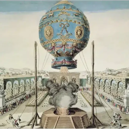 Foto opstijgen eerste luchtballon